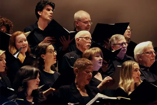 Close up shot of Harmonia Atlanta Singers